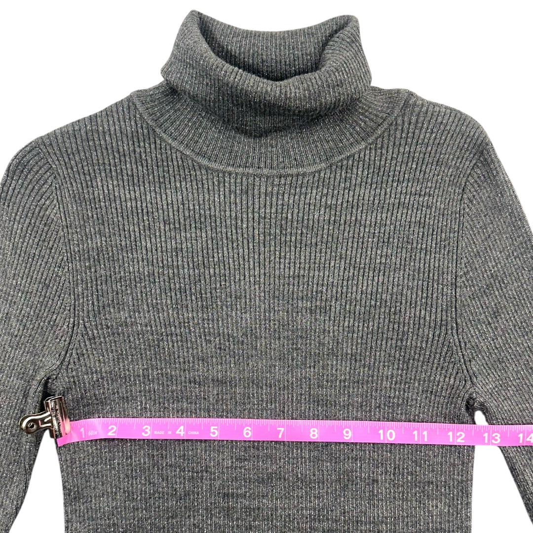Faded Glory Ribbed Grey Turtleneck Long Sleeve