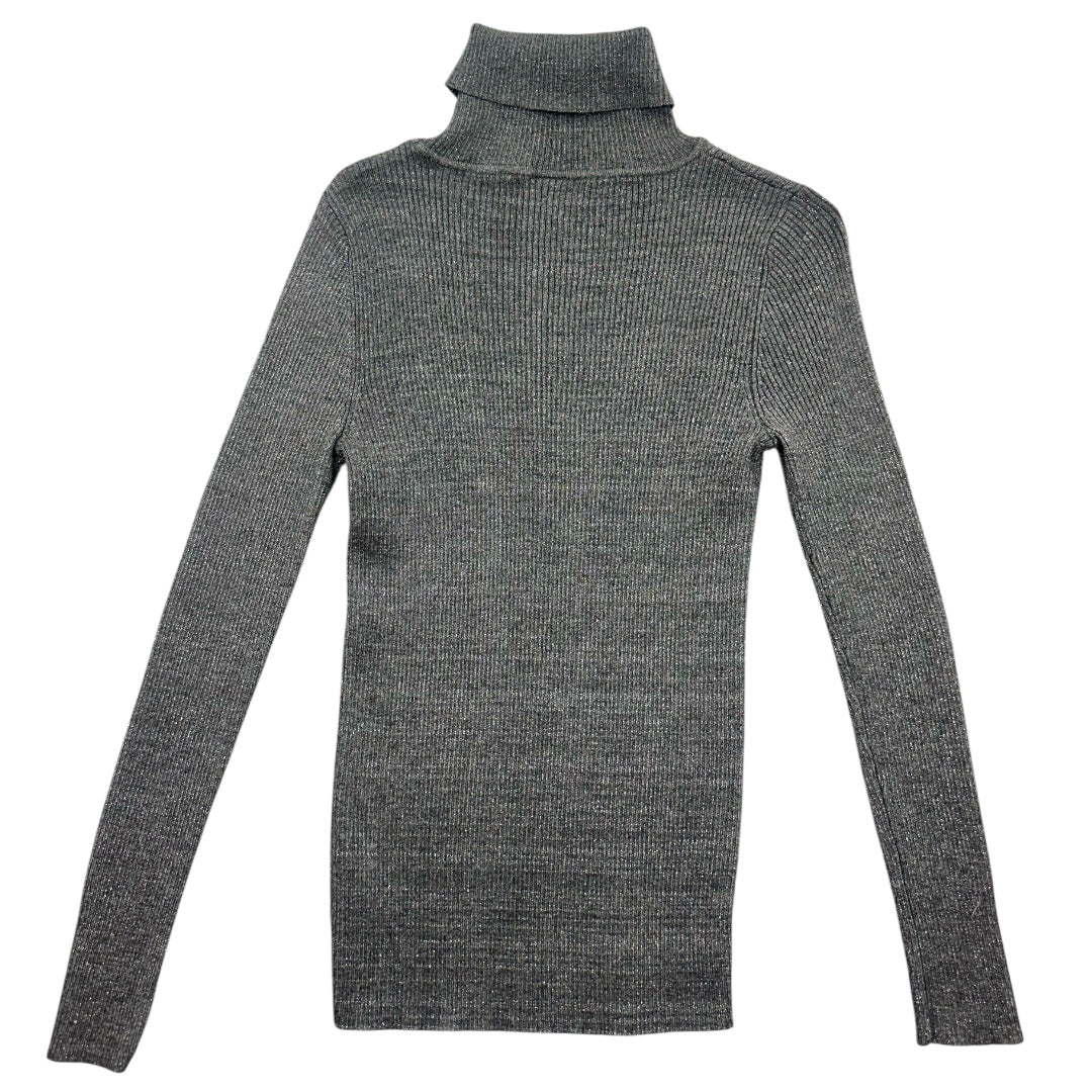 Faded Glory Ribbed Grey Turtleneck Long Sleeve