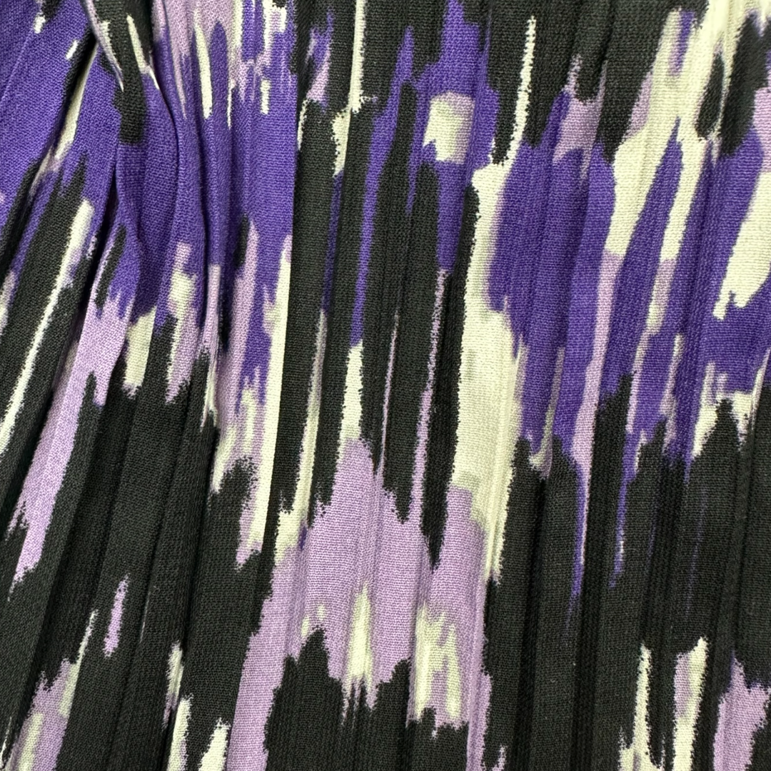 Y2K Abstract Print Ruffled Short Sleeve Blouse