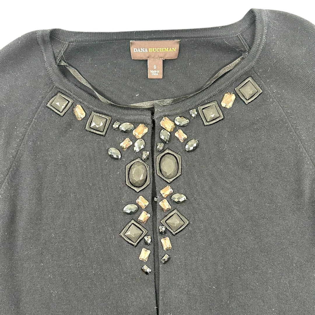 Dana Buchman Open Front Embellished Cardigan