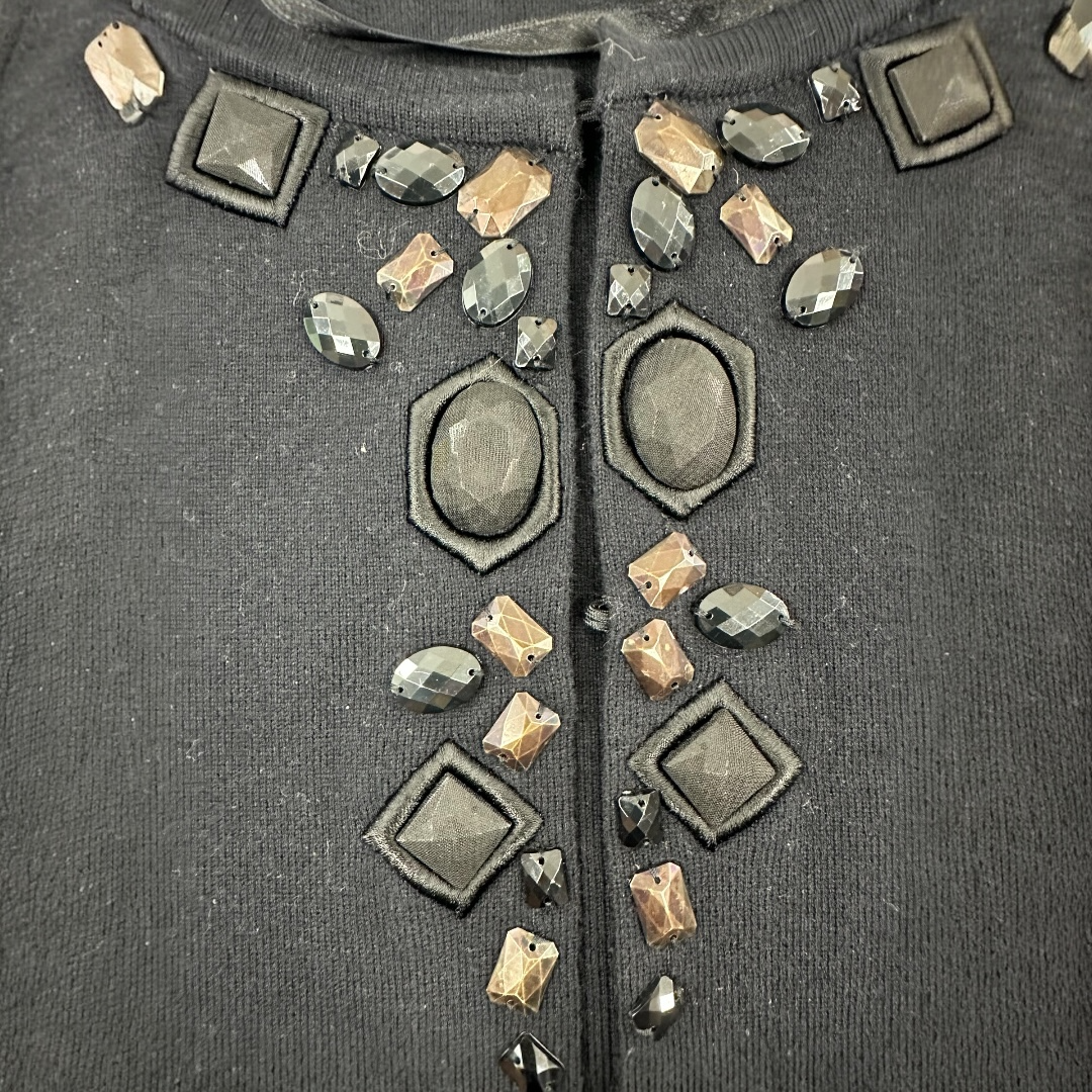 Dana Buchman Open Front Embellished Cardigan