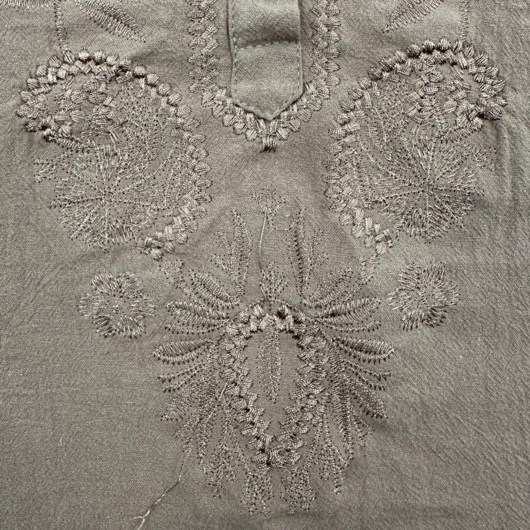 Beige Embroidered Top