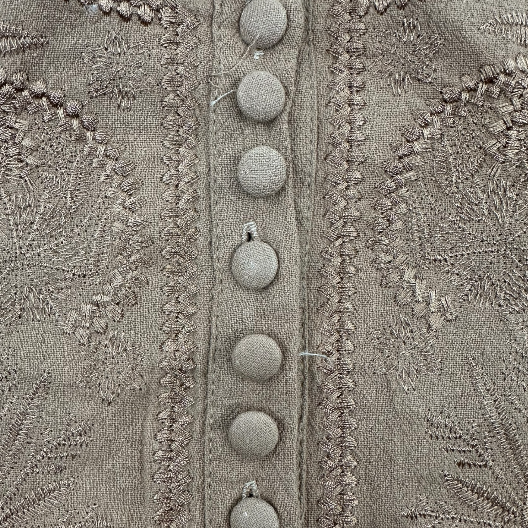 Beige Embroidered Top
