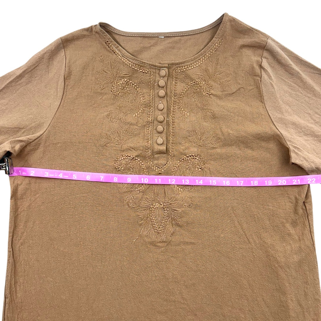 Beige Embroidered Top