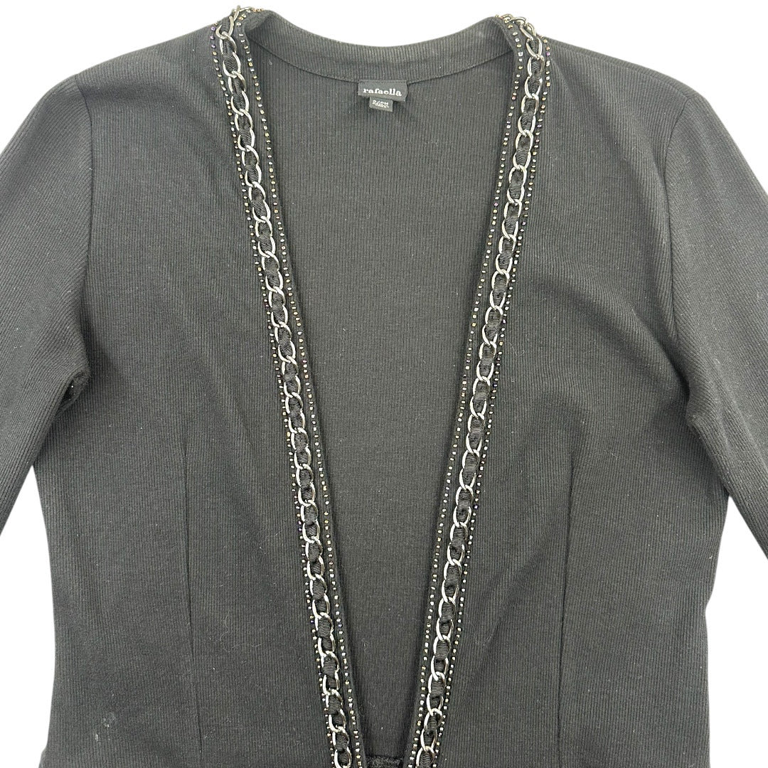 Rafaella Black Blazer With Silver Chain Trim