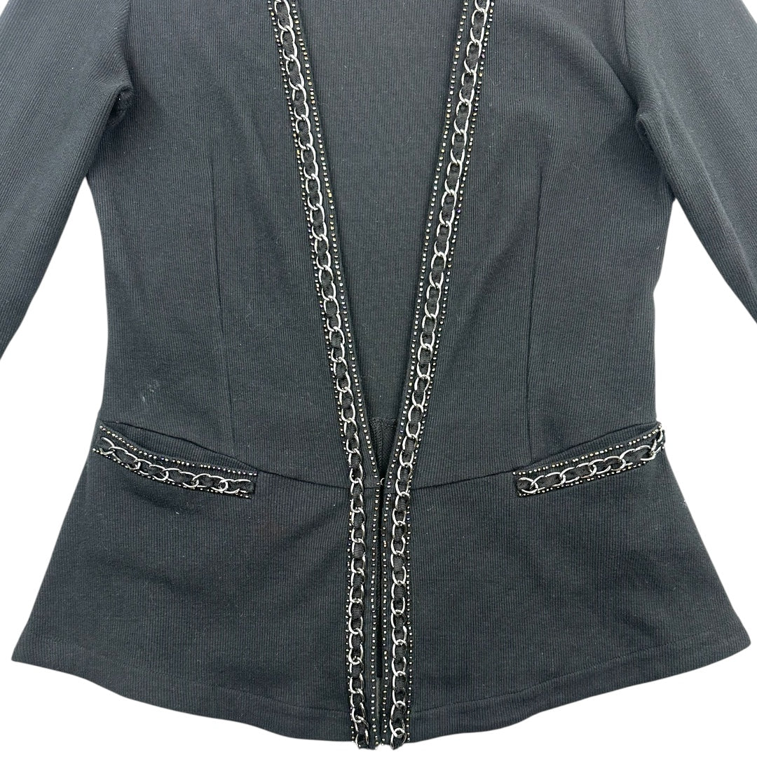 Rafaella Black Blazer With Silver Chain Trim