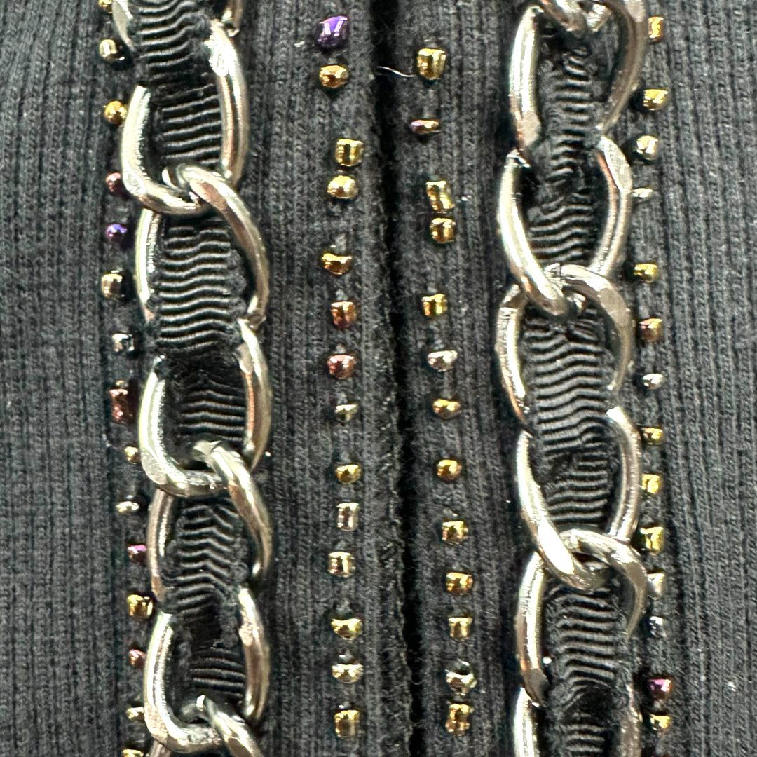 Rafaella Black Blazer With Silver Chain Trim