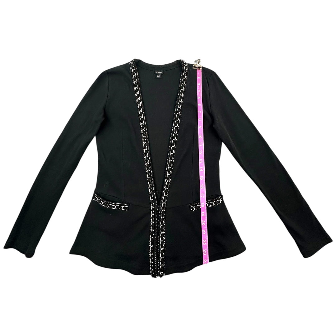 Rafaella Black Blazer With Silver Chain Trim