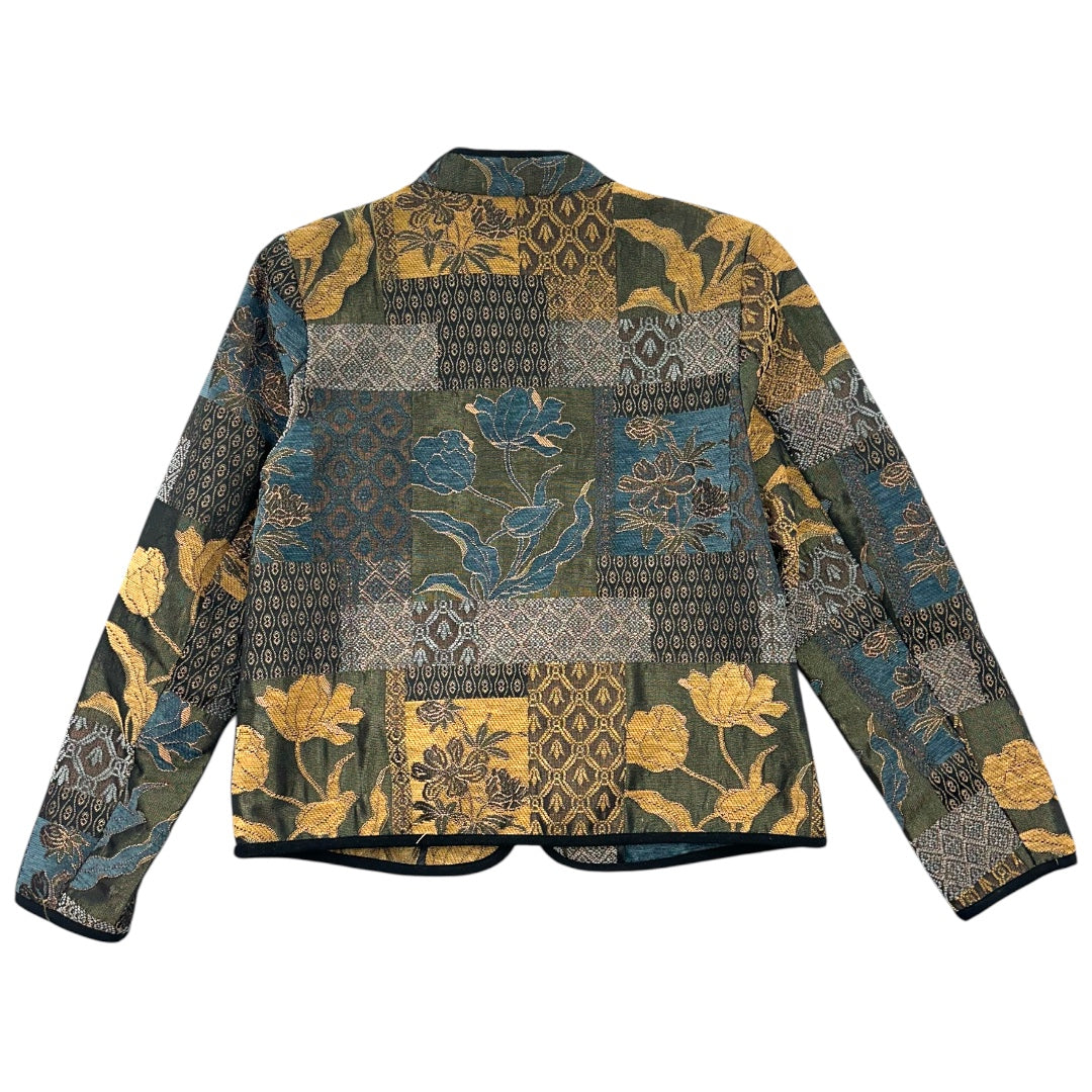 Christopher & Banks Floral Tapestry Zip Jacket