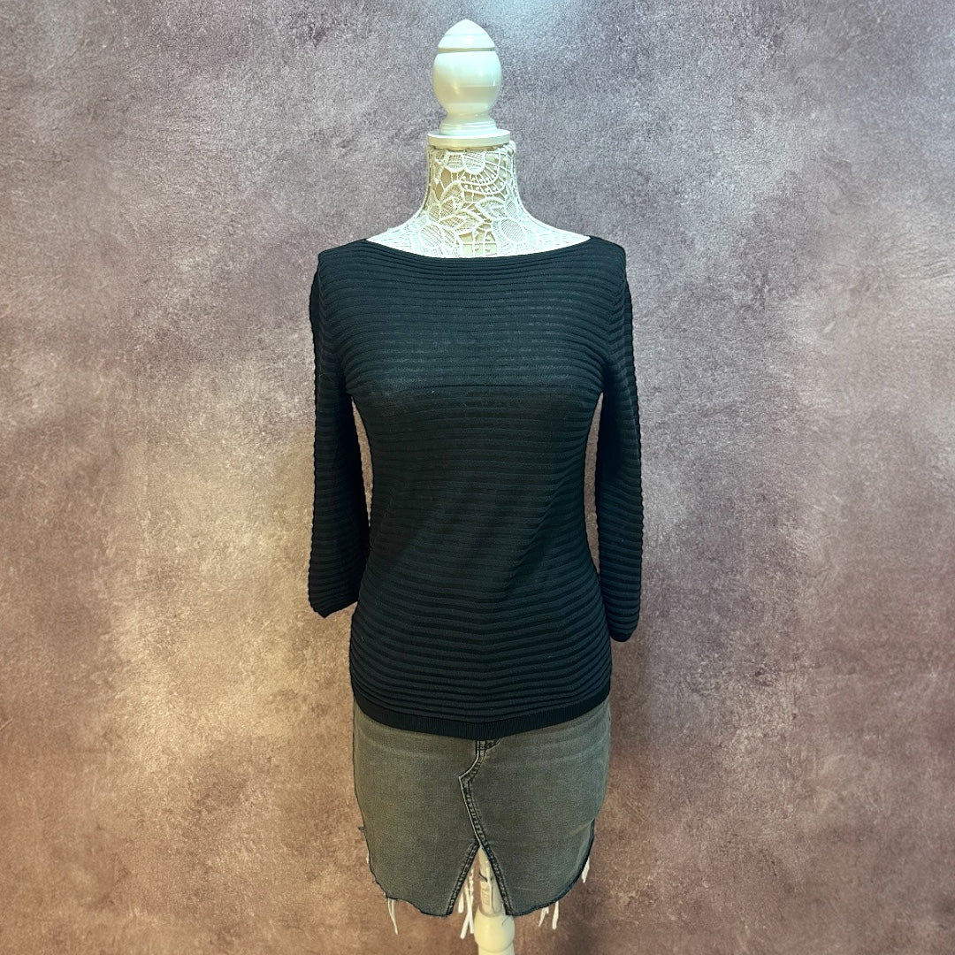 LOFT Striped Boat Neck Shirt