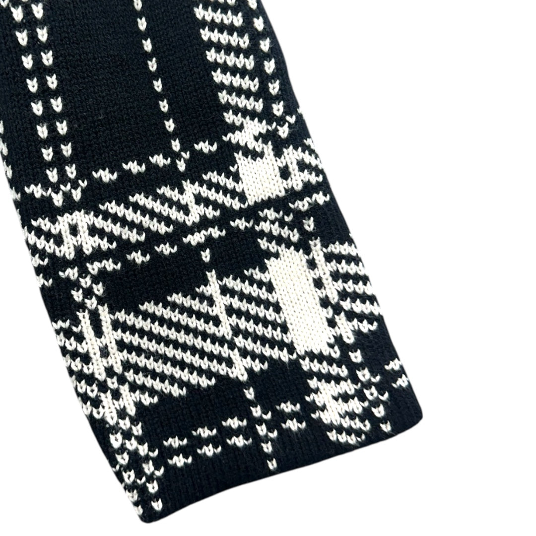 Chaps Plaid Houndstooth Print Duster Overcoat Sweater