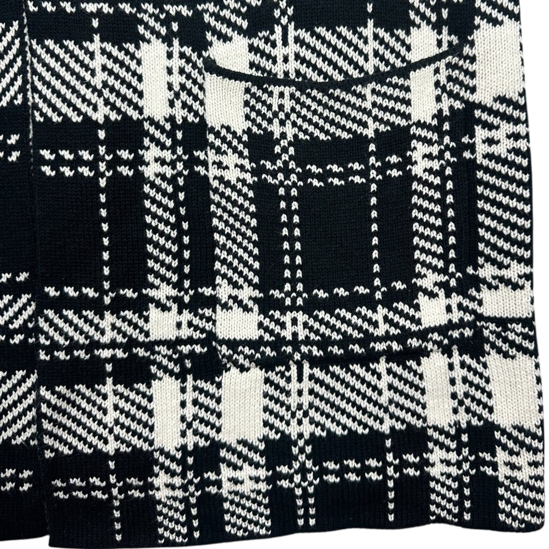 Chaps Plaid Houndstooth Print Duster Overcoat Sweater