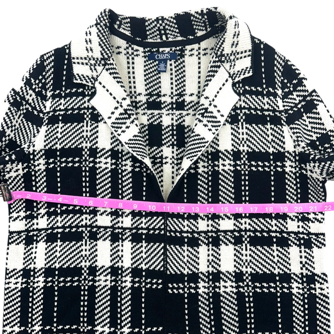 Chaps Plaid Houndstooth Print Duster Overcoat Sweater