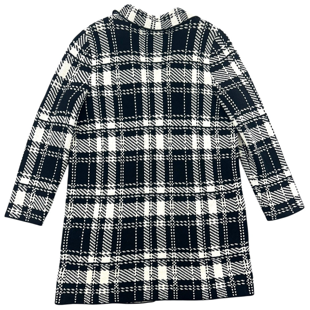 Chaps Plaid Houndstooth Print Duster Overcoat Sweater