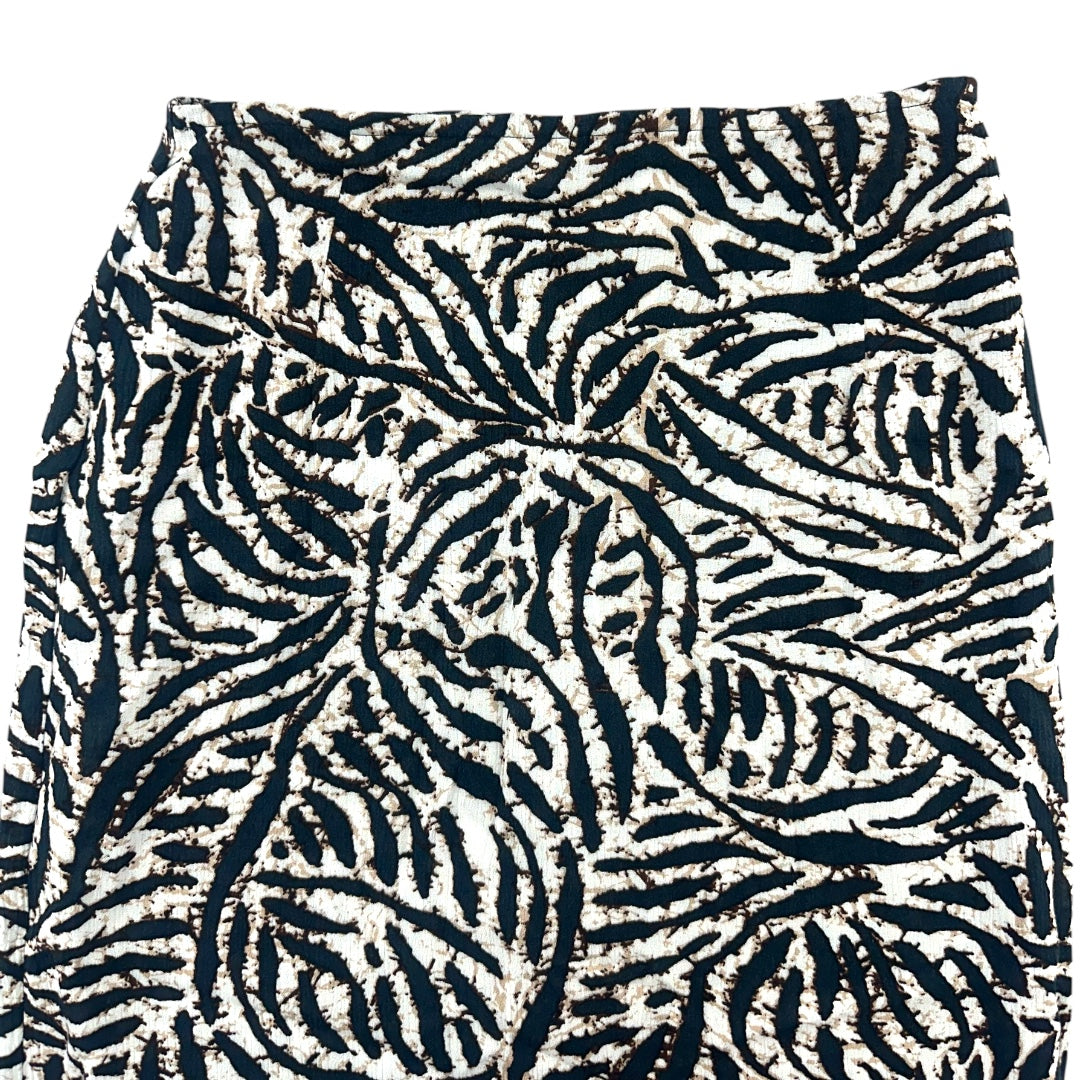 White Stag Midi Skirt in Black and White Print