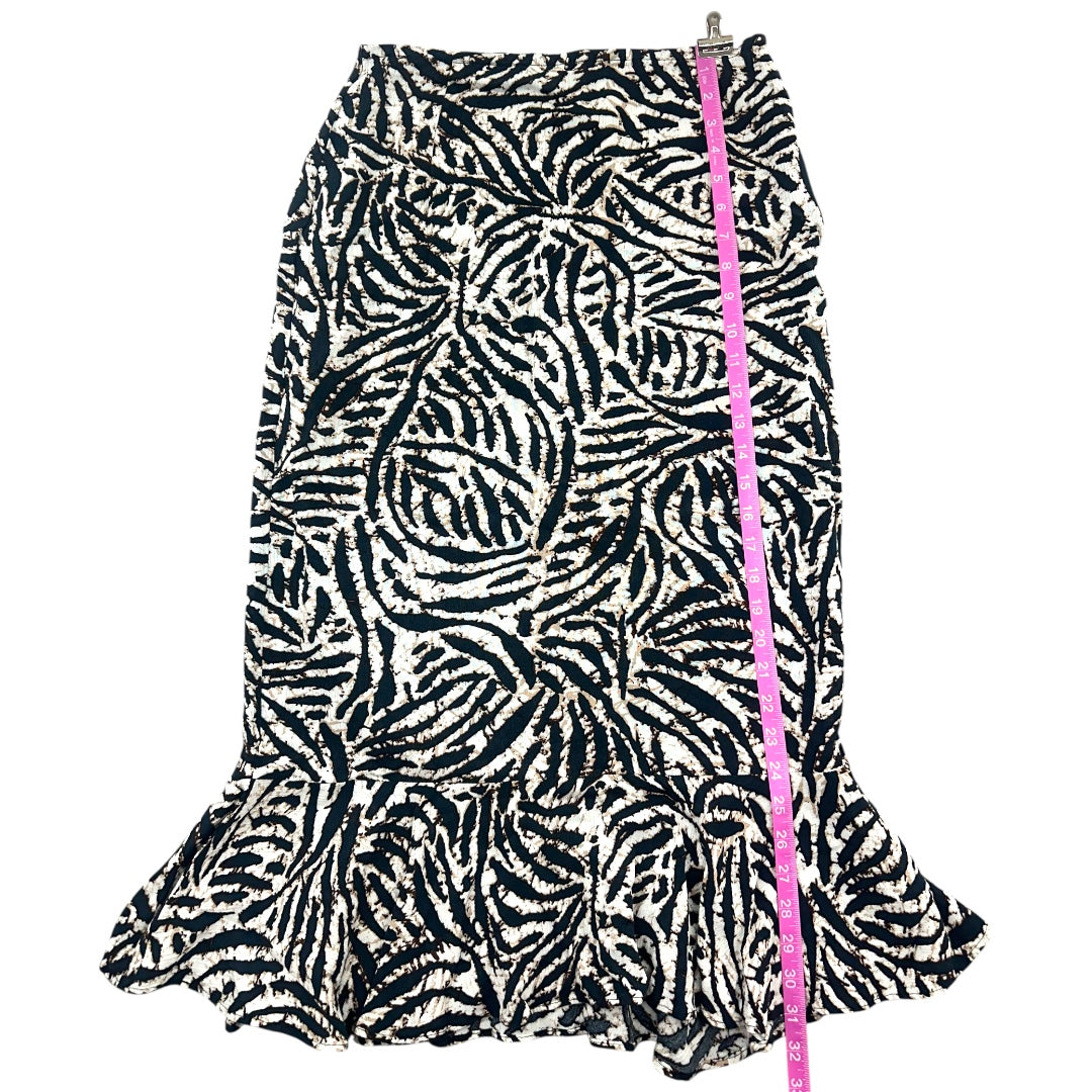 White Stag Midi Skirt in Black and White Print