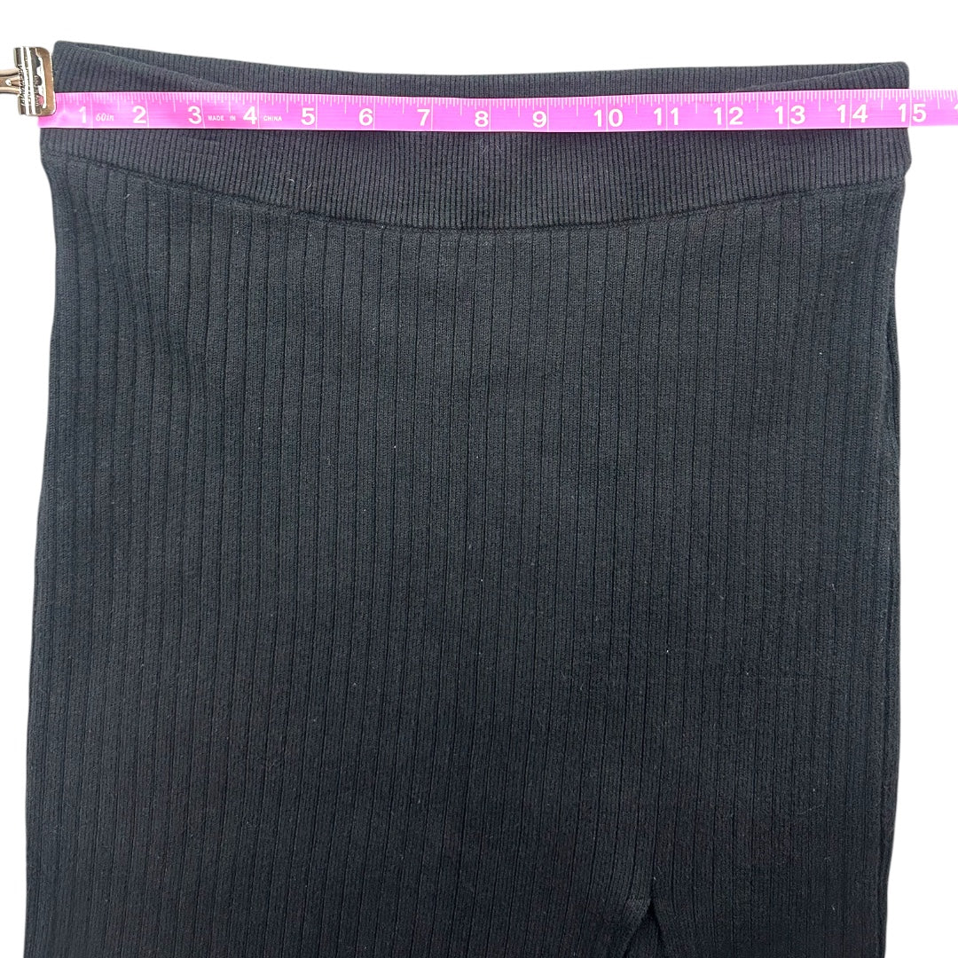 Abercrombie & Fitch Black Ribbed Knit Midi Skirt
