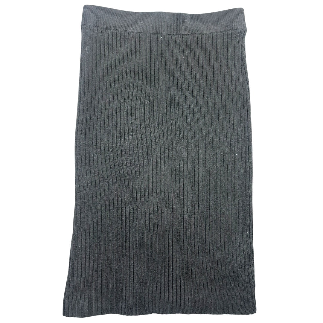 Abercrombie & Fitch Black Ribbed Knit Midi Skirt