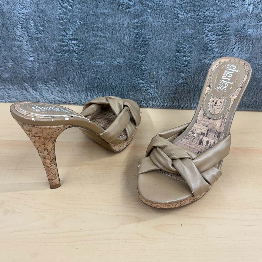 Charles by Charles David  Tan Twisted Knot Cork Heel