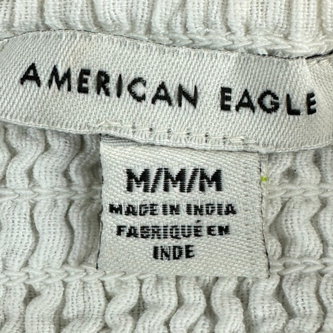 American Eagle Outfitters White Eyelet Tiered Mini Skirt with Smocked Waistband