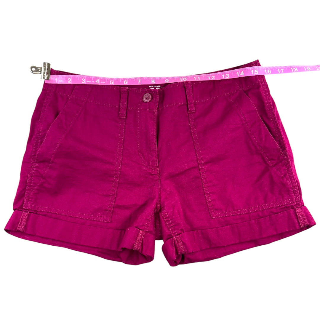 Ann Taylor LOFT Magenta Boyfriend Cargo Shorts