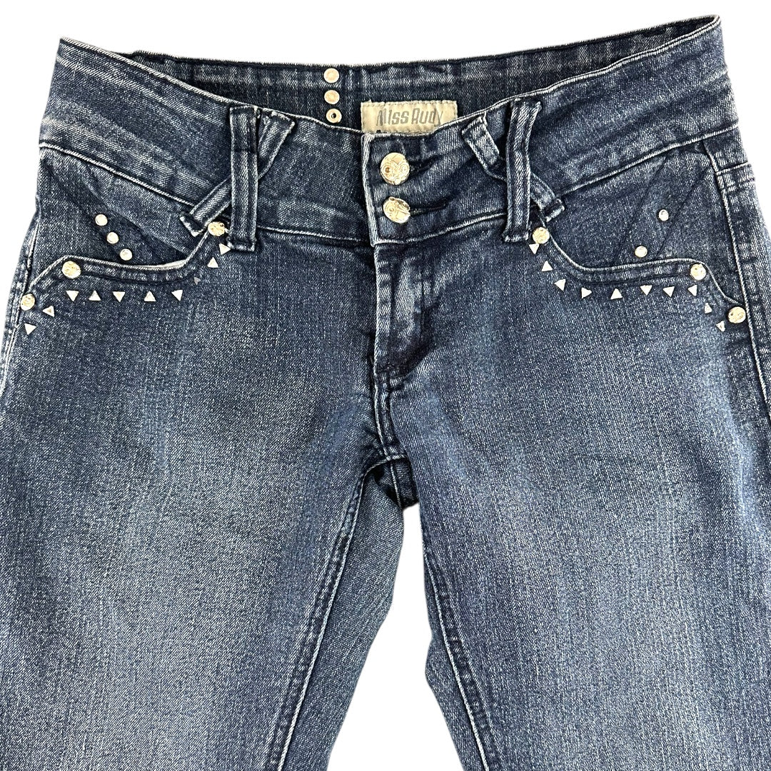 Miss Rudy Dark Wash Embellished Skinny Jeans