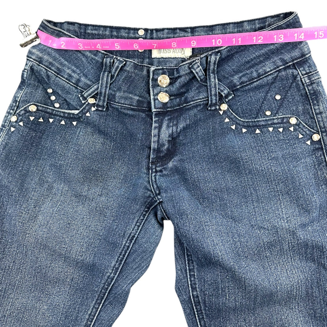 Miss Rudy Dark Wash Embellished Skinny Jeans