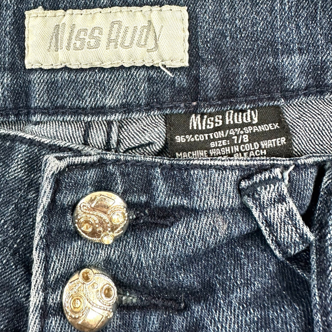 Miss Rudy Dark Wash Embellished Skinny Jeans