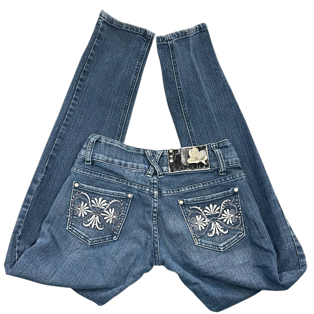 Miss Rudy Dark Wash Embellished Skinny Jeans