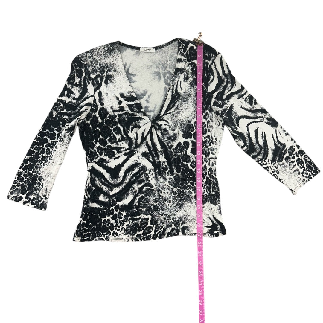 Vintage Cache Animal Print V Neck