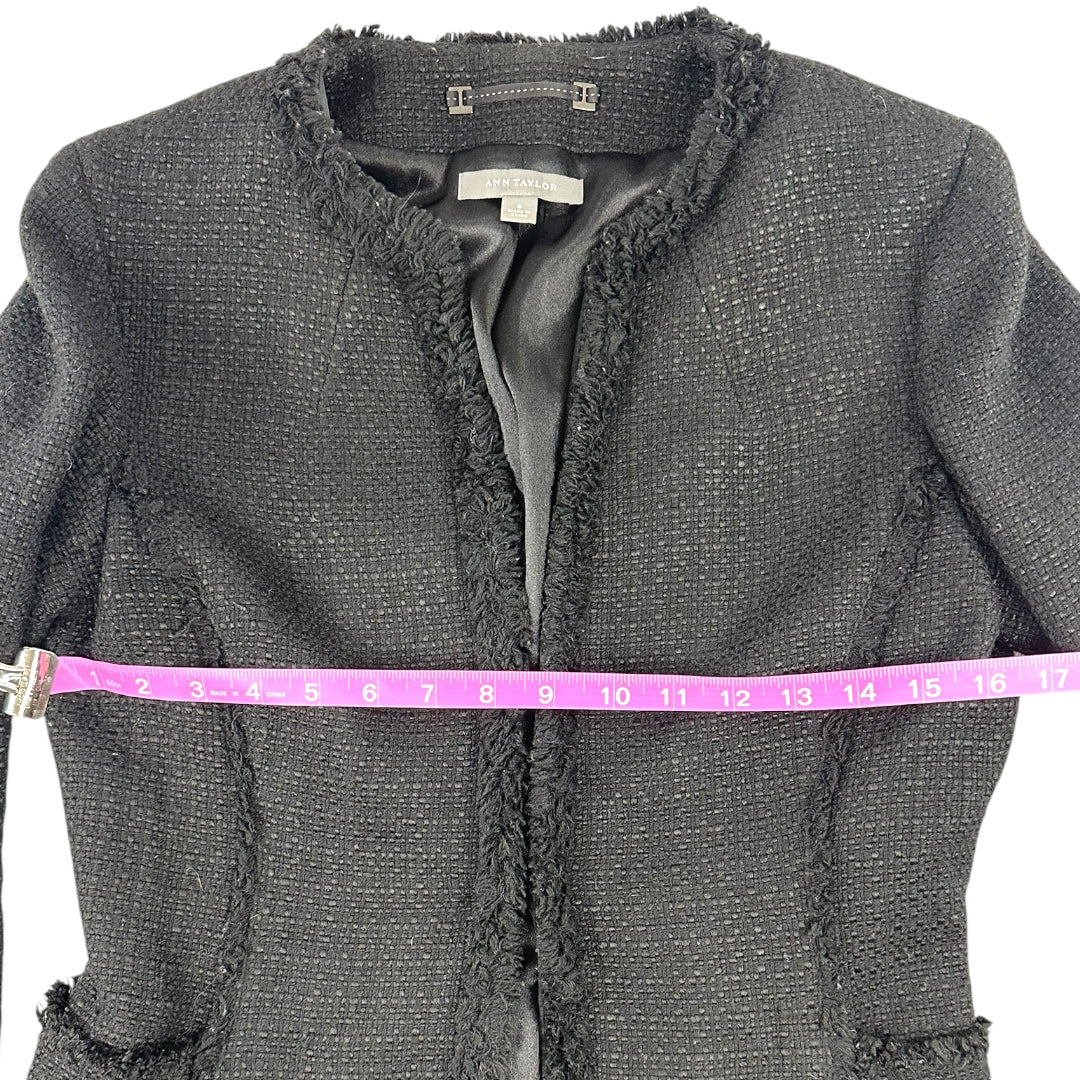 Ann Taylor Black Tweed Blazer Jacket