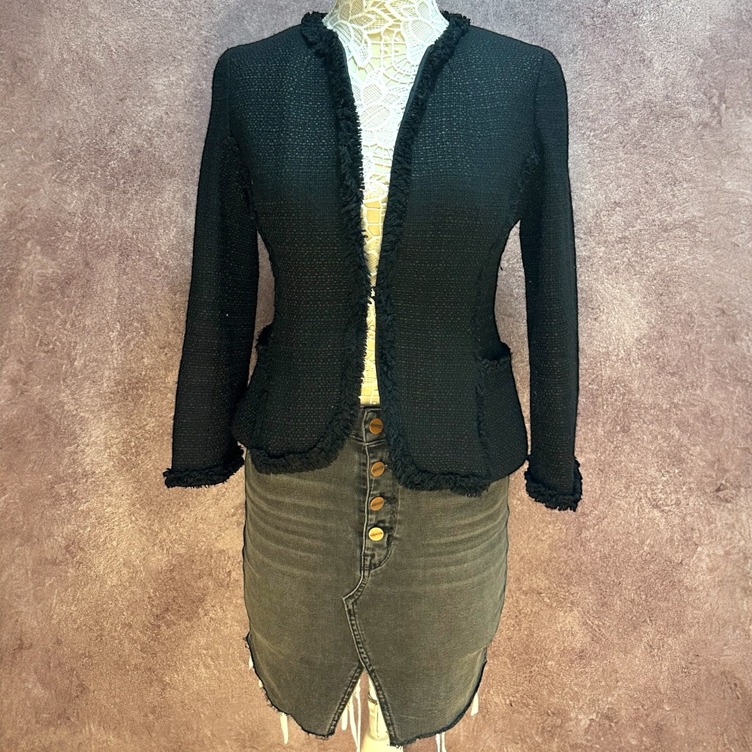 Ann Taylor Black Tweed Blazer Jacket