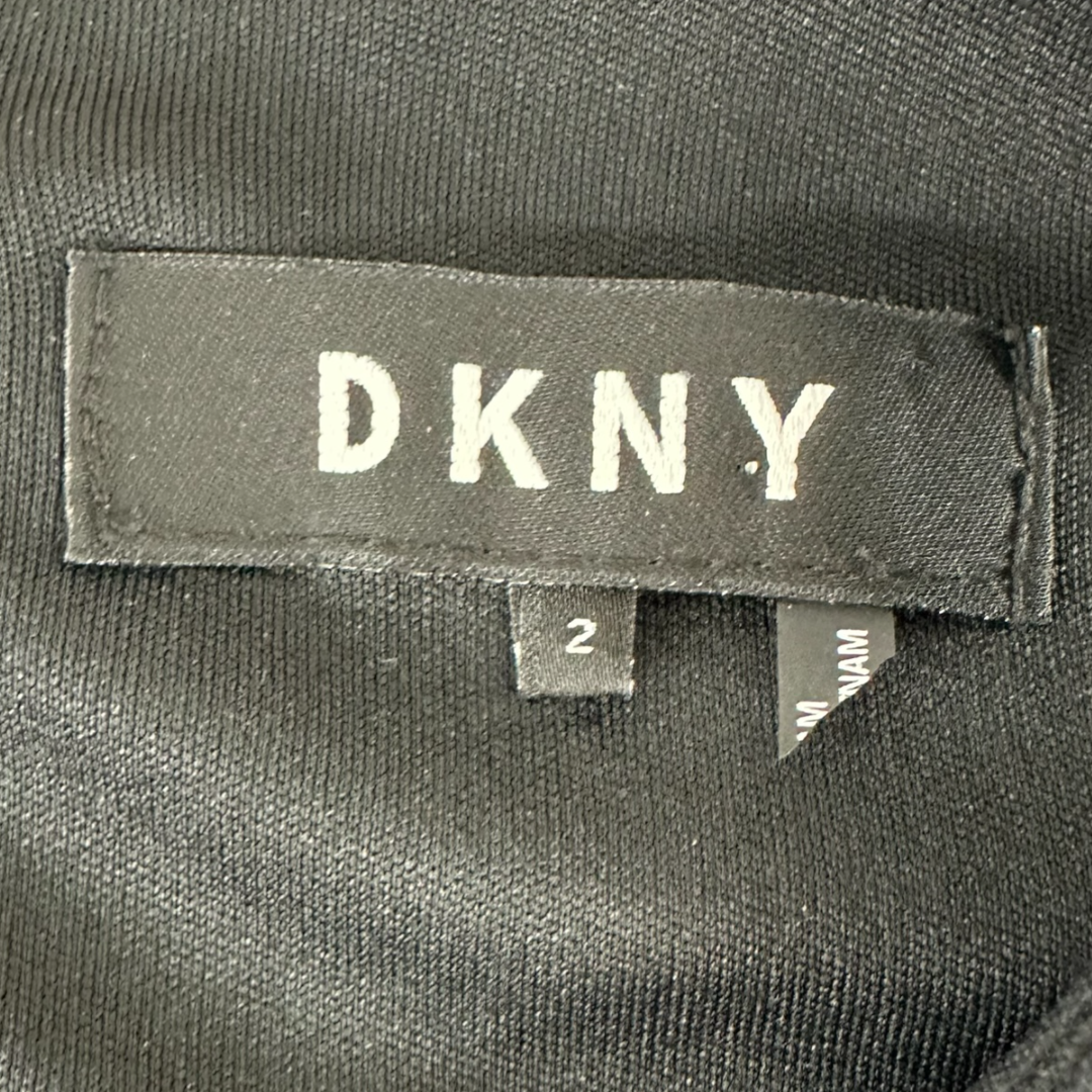 DKNY Sleeveless Fit & Flare Dress in Black Cloud Multi