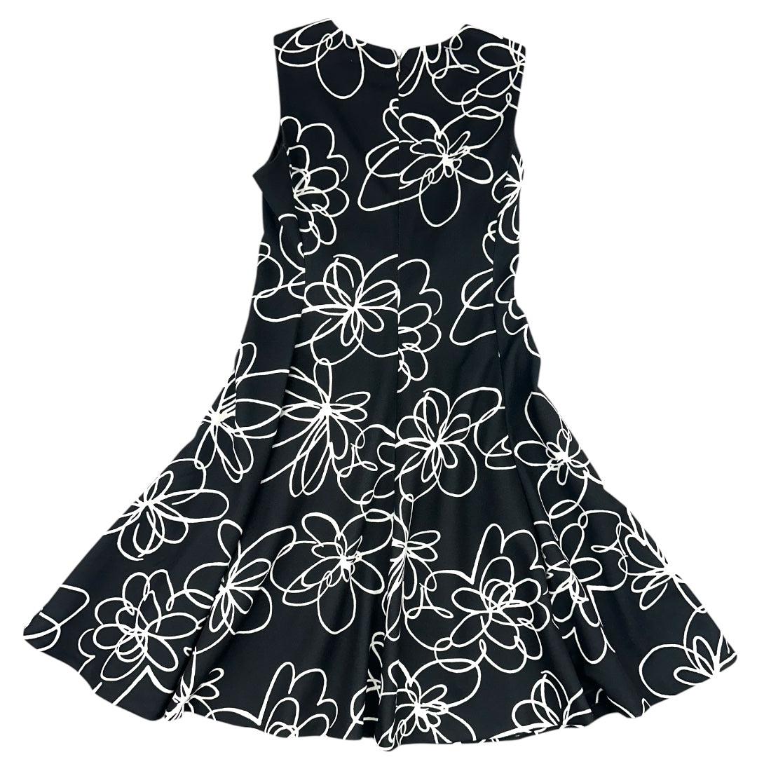 DKNY Sleeveless Fit & Flare Dress in Black Cloud Multi