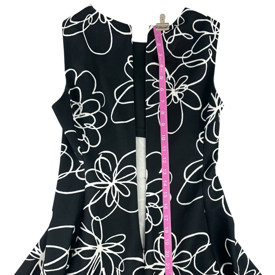 DKNY Sleeveless Fit & Flare Dress in Black Cloud Multi