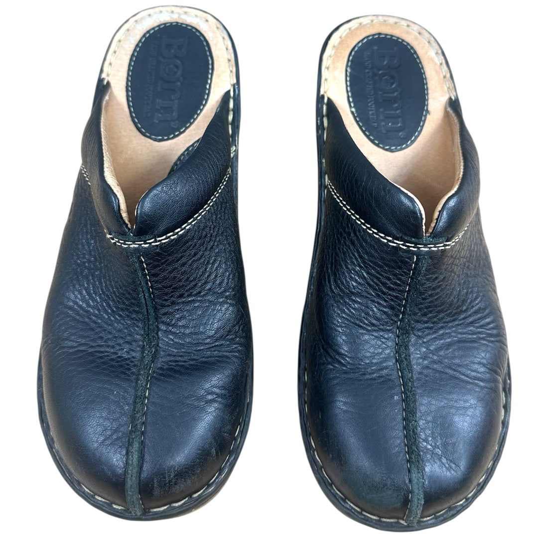 Born Black Leather Clog