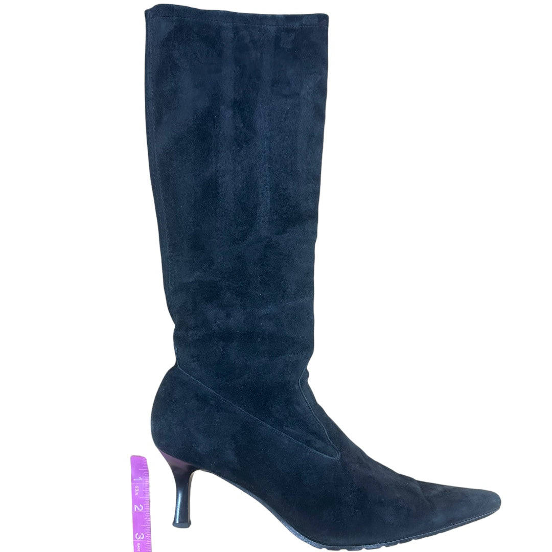 Peter Kaiser Black Mid Calf Kitten Heel Boot