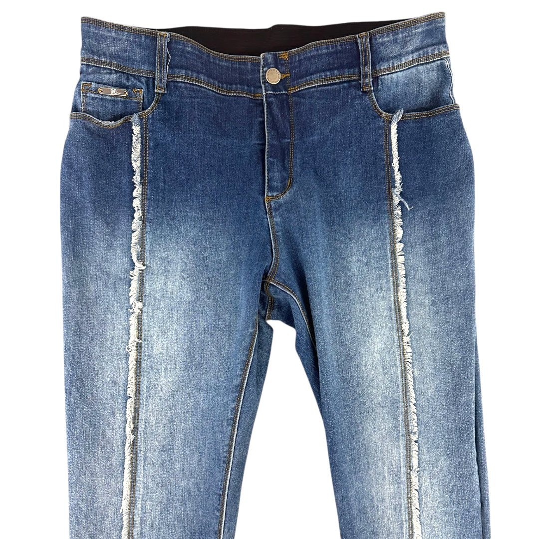 Coco + Carmen Tummy Slimming Stretch Frayed Stripe Skinny Jeans