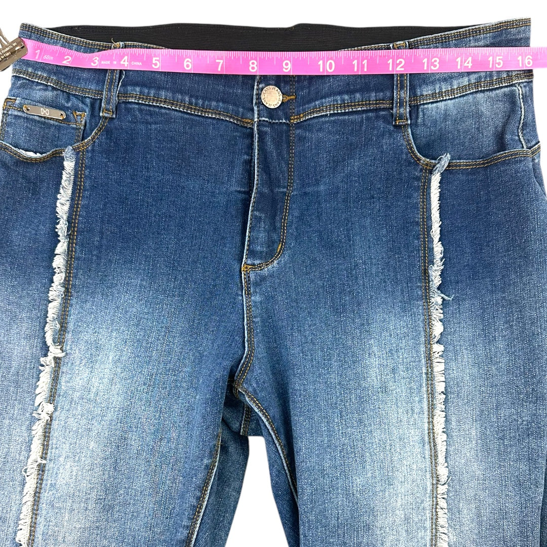 Coco + Carmen Tummy Slimming Stretch Frayed Stripe Skinny Jeans
