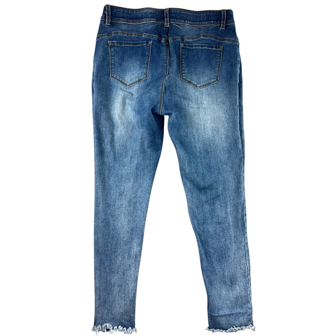 Coco + Carmen Tummy Slimming Stretch Frayed Stripe Skinny Jeans