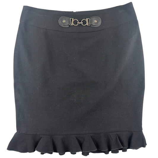 Lapis Black Ruffle Mini Skirt