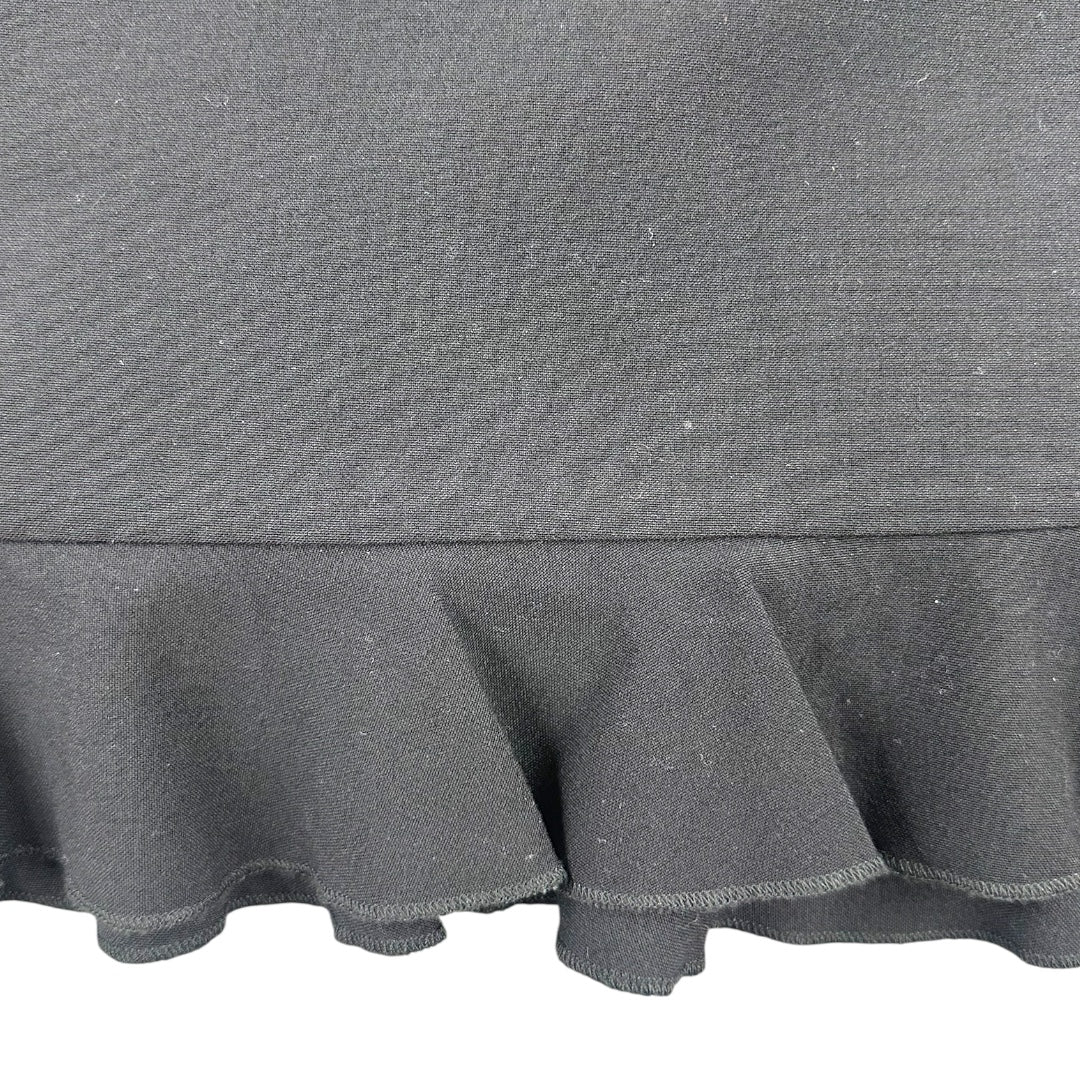 Lapis Black Ruffle Mini Skirt