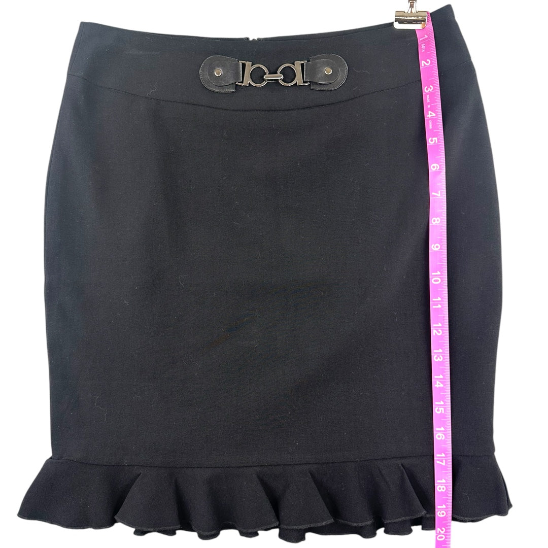 Lapis Black Ruffle Mini Skirt