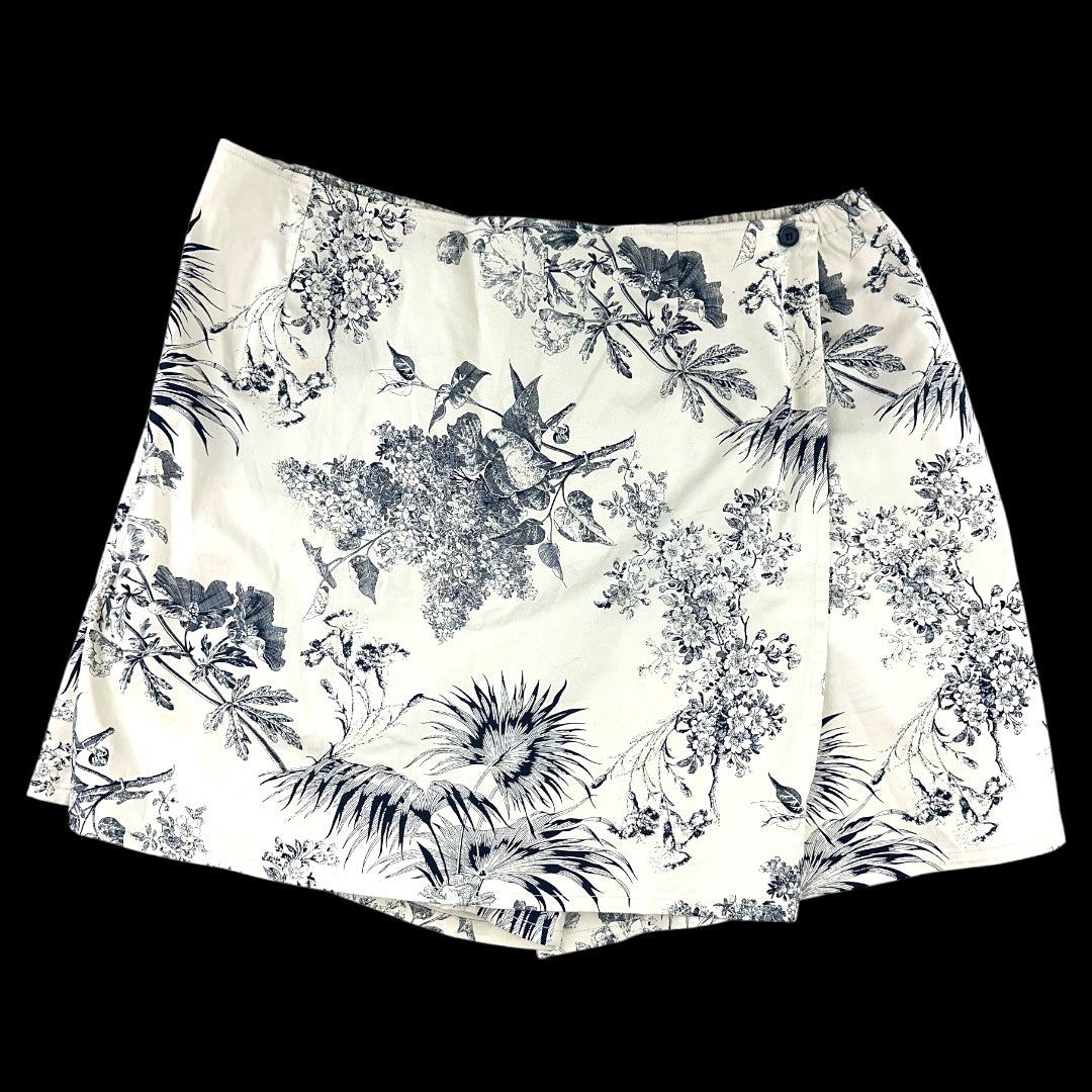 Denim & Co. Toile de Jouy Botanical Print Skort