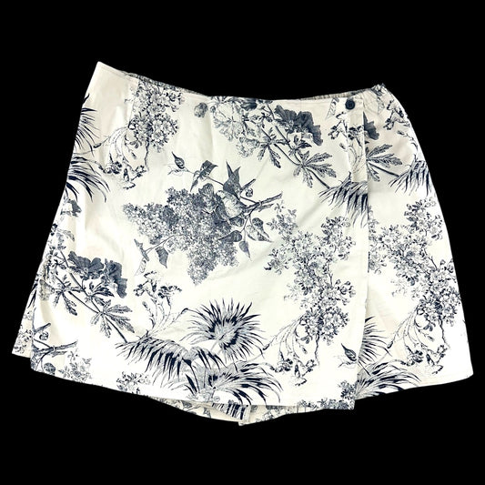 Denim & Co. Toile de Jouy Botanical Print Skort