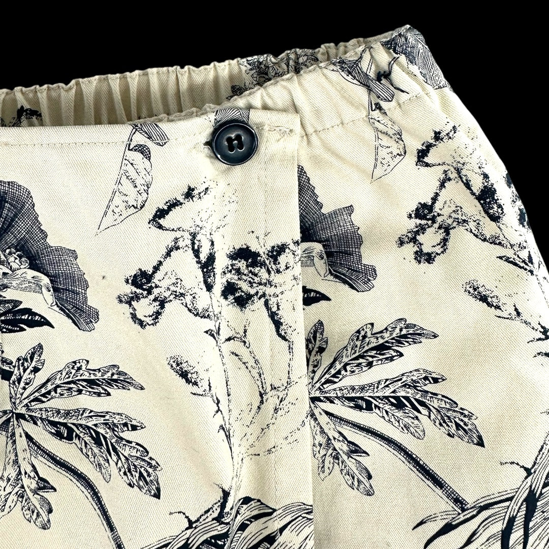 Denim & Co. Toile de Jouy Botanical Print Skort