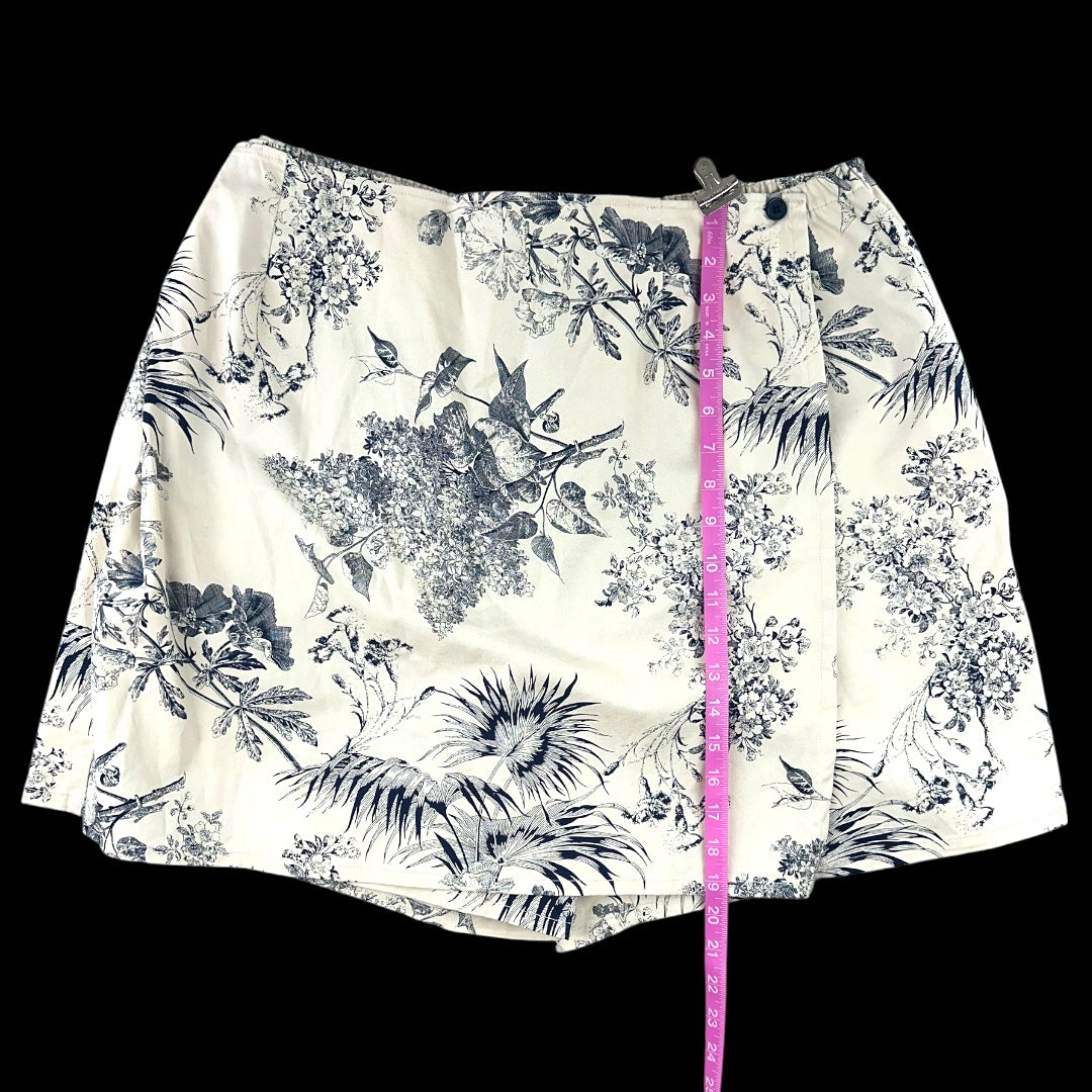 Denim & Co. Toile de Jouy Botanical Print Skort