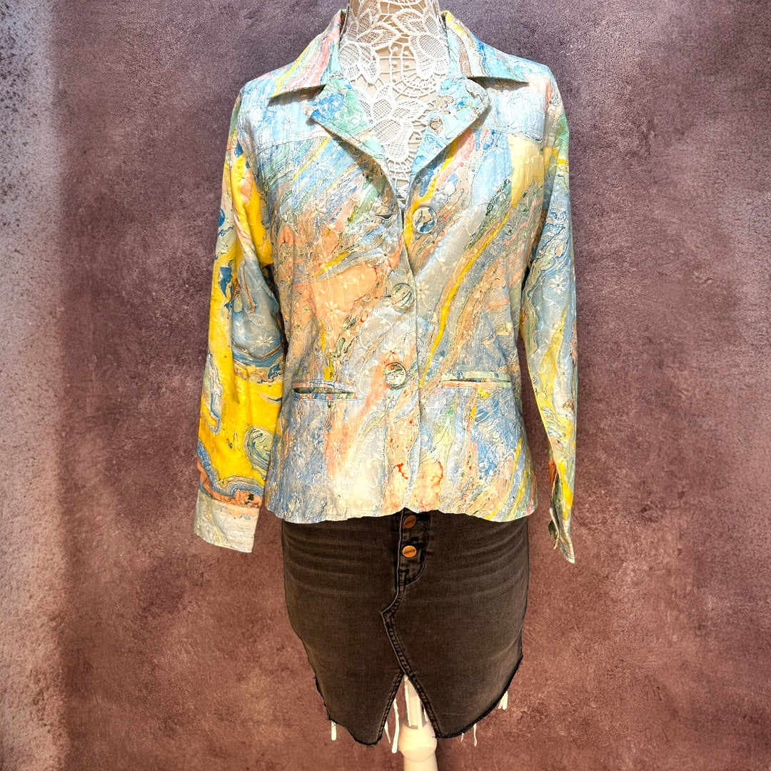 Parsley & Sage Marbled Button Down Jacket