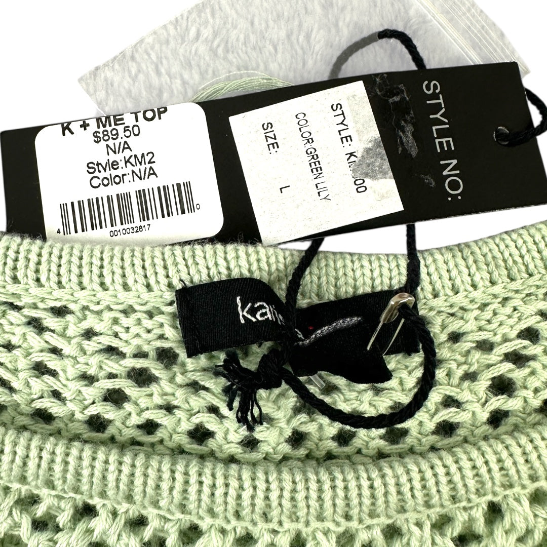 Karissa & Me Mint Green Crochet Sweater NWT