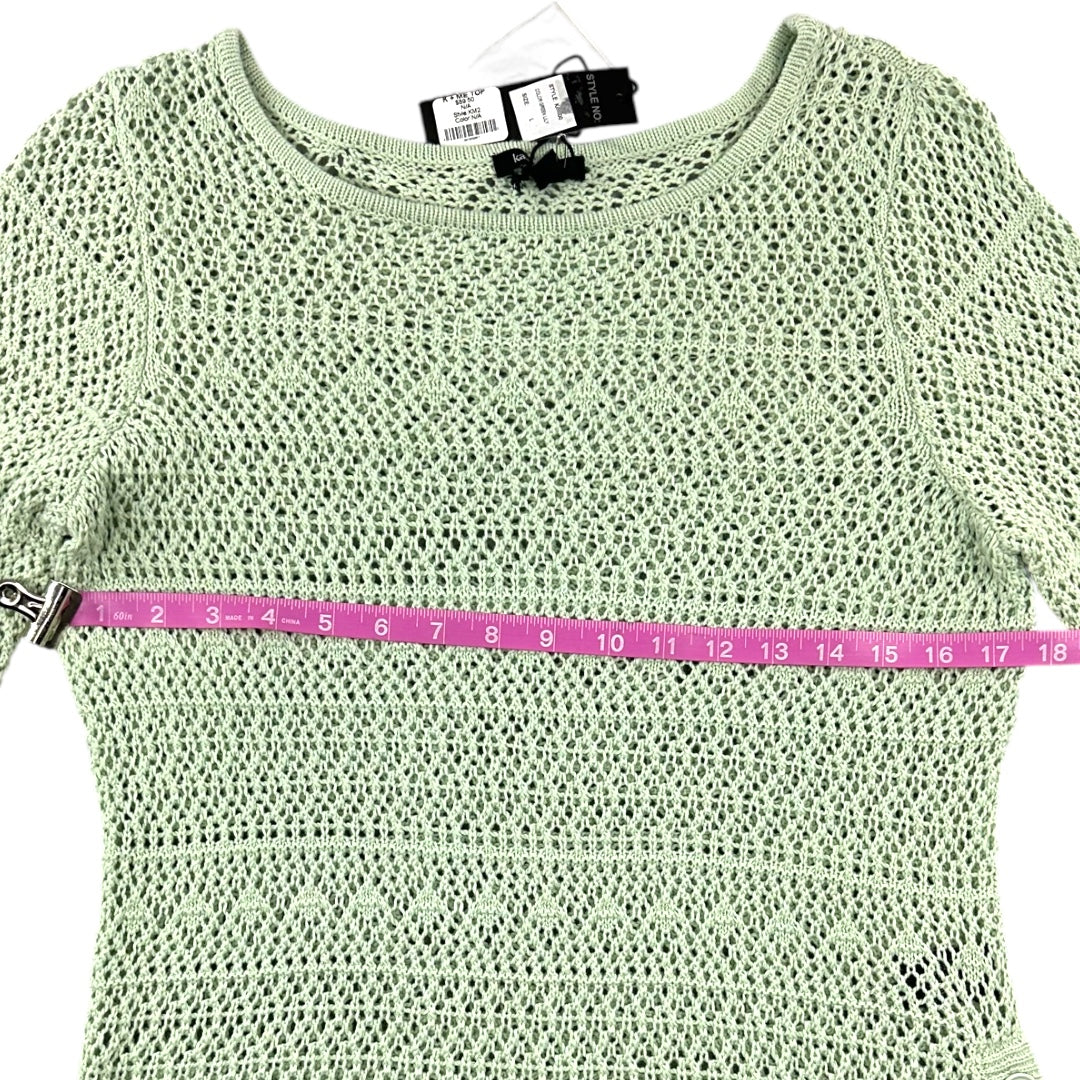 Karissa & Me Mint Green Crochet Sweater NWT